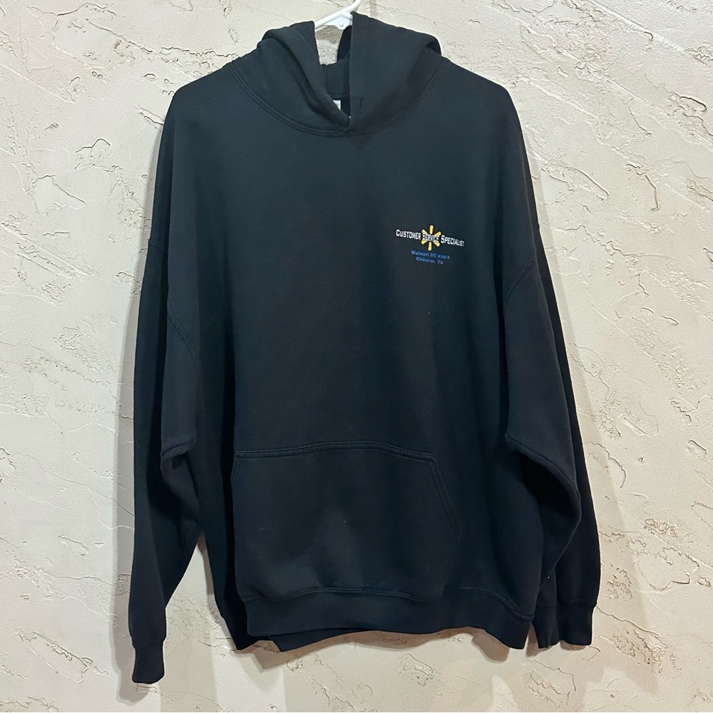 Walmart Logo Black Hoodie Customer Service Specialist Sam Walton quote size 2XL